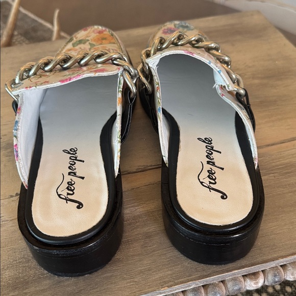 Free People new Floral Vida Chain Mules - Ivory and Multicolor - Picture 3 of 8